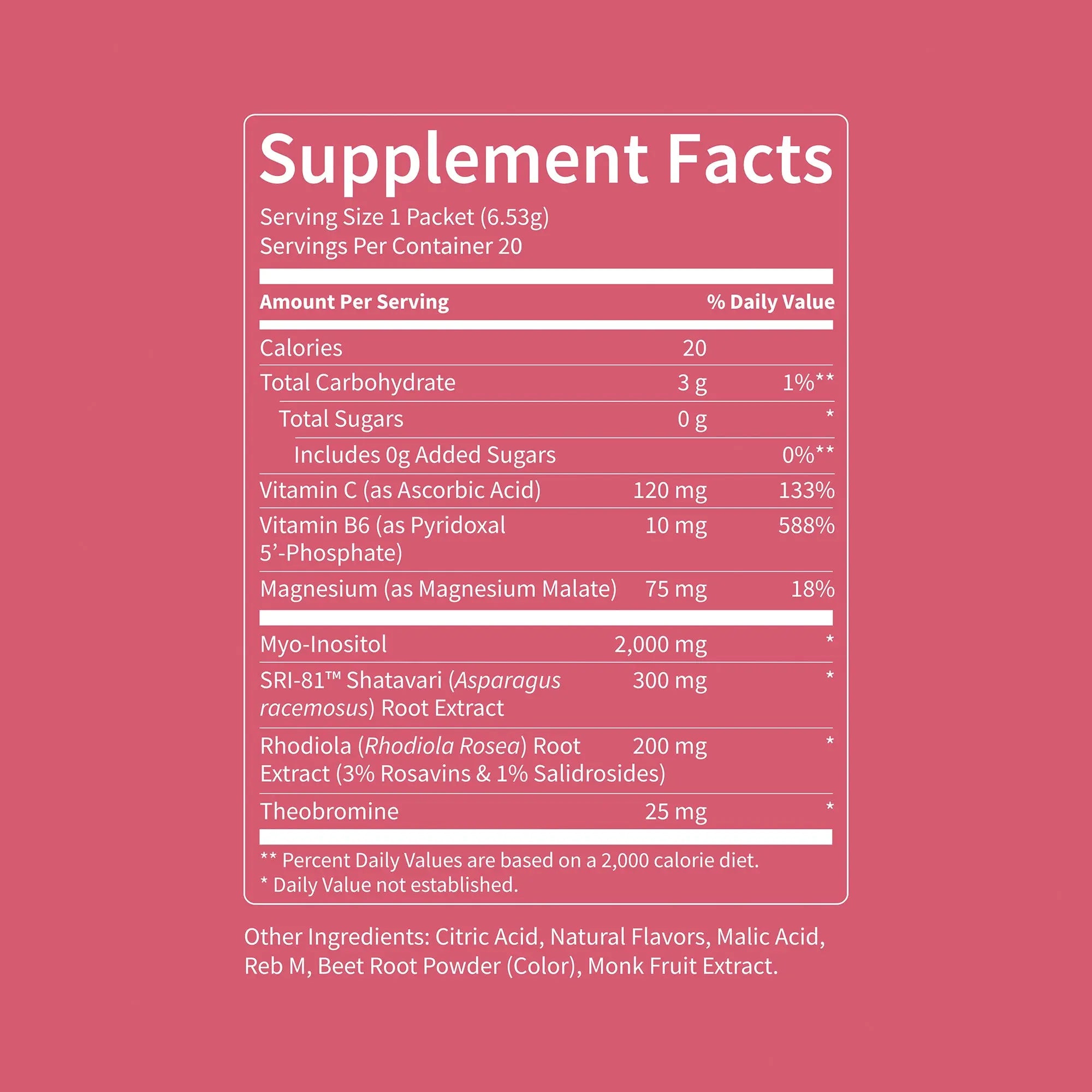 Nello Superbalance Hormonal Support Drink Mix, 20 Travel Packets, SRI-81 Shatavari, Myo-Inositol, Rhodiola Rosea, Vitamin C, Magnesium, Theobromine, Vitamin B6/C